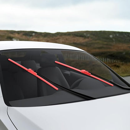 OEM QUALITY 26" + 18" PARRATI Premium All-Season Bright Red Windshield Wiper Blades (Set of 2)