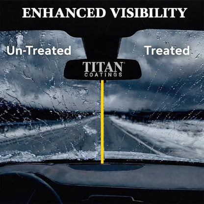 Apex Glass 50ml Hydrophobic Ceramic Coating - Professional Rain Repellent for Windshields & Windows - Long Lasting Nano Silica Protection Kit with Applicator & Microfiber USA