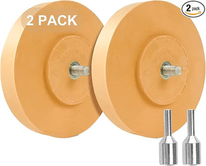 Belinova 2 Pack Eraser Wheel Decal Remover Eraser Wheel Adhesive Remover with Adapter 4 Inch Rubber Eraser Wheel for Drill Removes Car Decal Vinyl Tape Graphics Pinstripe Sticker Remover