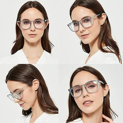 Alsenor Safety Glasses Anti Fog Goggles Protective Eyewear Blue Light Blocking Anti Dust UV Protection Glasses For Men Women (2 Pack (Blue + Grey))