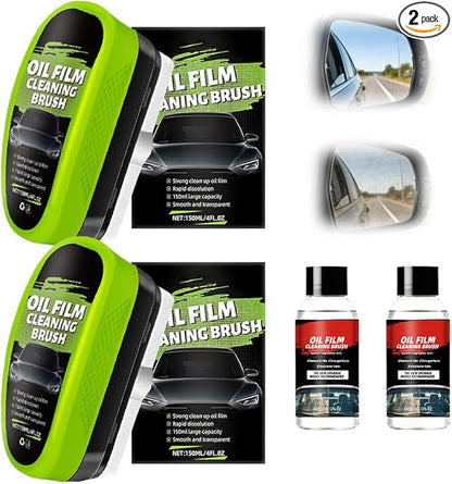 Automotive Oil Film Cleaning Brush,Glass Cleaner, Car Windshield Cleaner, 150ml Automotive Oil Film Cleaning Brush - Preserve Clarity, Immediately See the Effects (2PCS)