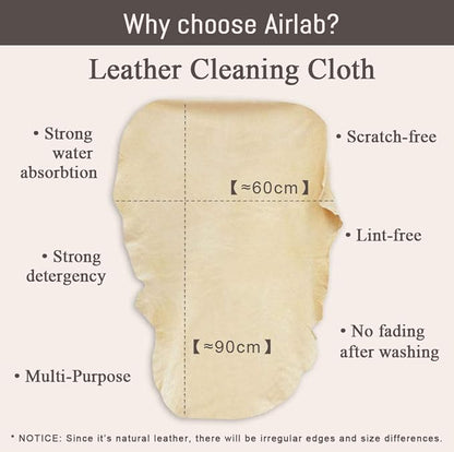 Chamois Cloth for Car - 35'' x 23.6'' (5.7 sq ft) - Extra Large Drying Natural Shammy Towel Real Leather Washing Cloth Cleaning Car Wipes