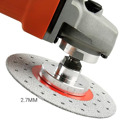 LOZLIN 3PCS 115MM Vacuum Brazed Ultra-Thin Multi-Pore Flat Abrasive Sheet Disc for Porcelain Glass Ceramic Tile Granite Marble Diamond Saw Blade (red and Porous, 1)