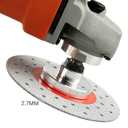 LOZLIN 3PCS 115MM Vacuum Brazed Ultra-Thin Multi-Pore Flat Abrasive Sheet Disc for Porcelain Glass Ceramic Tile Granite Marble Diamond Saw Blade (red and Porous, 1)