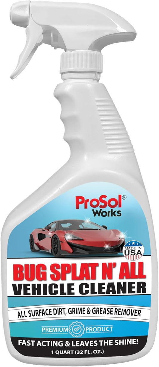 Bug Splat N' All Multi Purpose Cleaner for Vehicle 32 fl oz - Vehicle Cleaner Spray for Bug Splatter, Road Grime, Tar, Bird Droppings & More - Car Cleaner for All Vehicle Types - Safe on All Surfaces