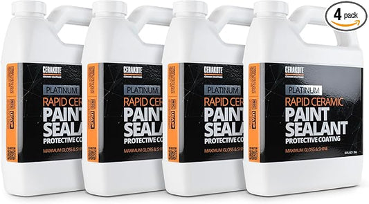 CERAKOTE® Platinum Rapid Ceramic Paint Sealant Spray - 128 oz. - Maximum Gloss & Shine – Extremely Hydrophobic – Unmatched Slickness - Ceramic Spray Coating - 50 Wash Rating