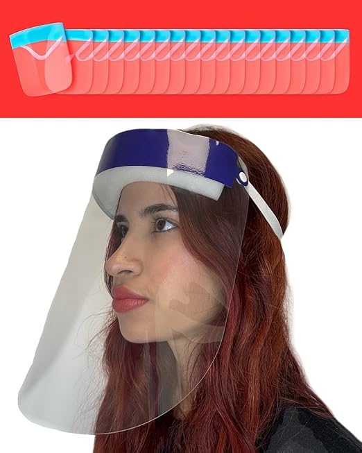 Mystic Romance 20 Pack Face Shields – Reusable Anti-Fog Full Face Protection – Clear Safety Gear for Work, Salons & Travel