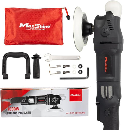 Maxshine M15 Pro/ M1000 Kit - Includes 2 Polishers: 1000W 5”, 6-Speed, 5/16” (M15) & 5/8” (M1000) Threads - Auto Detailing Tool for Buffering, Paint Protection, Swirl & Scratch Repair, Glossy Shine