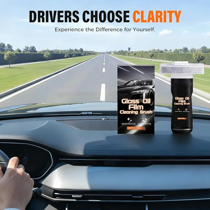 Glass Film Cleaning Brush for Car, Effective Auto Glass Cleaner for Windshields Windows, Windshield Film Remover Tool with Comfort Grip, Car Cleaning Tool for Vehicle Maintenance (1)