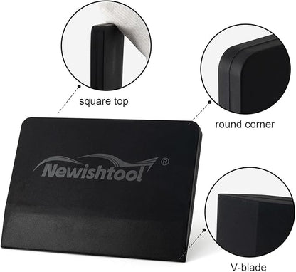 NEWISHTOOL Soft Silicone Squeegee, 2 PCS Small PPF Squeegee for Vinyl, Window Tint V-Blade Scraper for Film Application, Car Paint Protective Film Installation & Water Removal