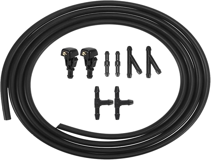 Windshield Washer Nozzles Kit Compatible with Ford F150 2004-2013 Front Windshield Spray Nozzles Wiper Spray Washer Jet and Hose repair kit with Connector Replaces # 3W7Z17603AA