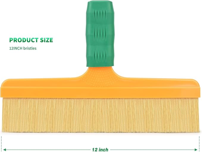 FOSHIO Brush Wrap Tool, 12" Professional Soft Boar Hair Bristle Car Detailing Brush with Rubber Handle for Vinyl Wrapping, Cleaning Interiors & Exteriors Car Wash Brush