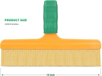 FOSHIO Brush Wrap Tool, 12" Professional Soft Boar Hair Bristle Car Detailing Brush with Rubber Handle for Vinyl Wrapping, Cleaning Interiors & Exteriors Car Wash Brush