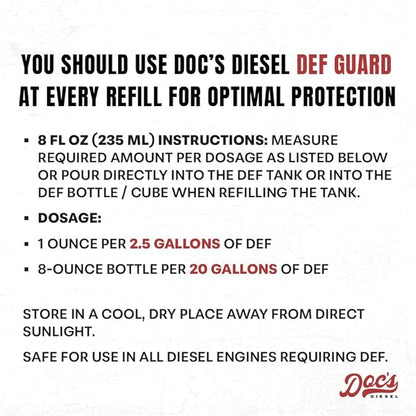Doc’s DEFGUARD DEF Additive & Booster – Diesel Exhaust Fluid Treatment | Cleans & Prevents Crystal Build-Up | SCR System Cleaner & Stabilizer – 1-Pack (8 oz)