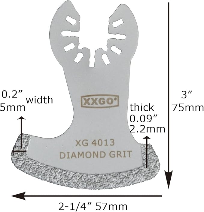 XXGO 4 Pcs Diamond Oscillating Multi Tool Blades for Removing Grit Grout XG4202S