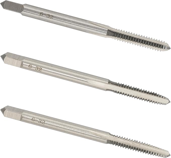 6-32 UNC Hand Tap Right Hand, 6 x 32 Threading Hand Tap 3Pcs