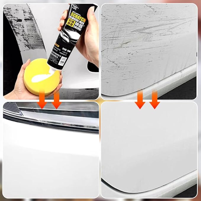 Scratch Remover for Vehicles, 2026 Upgraded Car Scratch Remover Polishing Wax, Car Scratch Repair Paste with Wipe and Sponge for Deep Scratches (3)