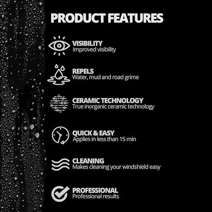 CERAKOTE® Ceramic Glass Coat Protectant - Hydrophobic Automotive Rain Repellant, Long-Lasting and Durable Ceramic Coating, Quick and Easy Application