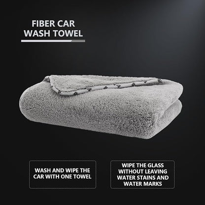 SPTA Drying Towel, Car Wash Drying Towel for Car wahing, Highly Absorbent, 1Pack Large Microfiber Towel Without Scratches or Water Spots, 26.4 x 38.2 inch, Grey-MT035