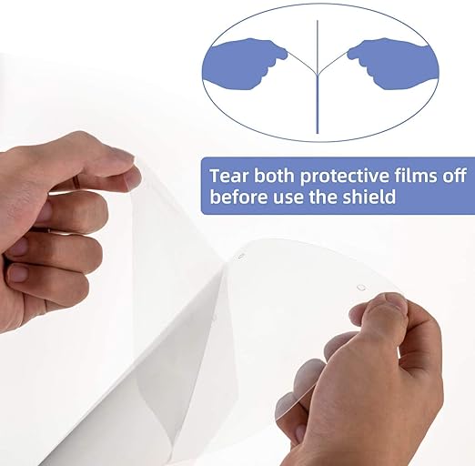 Clearview 20 pk Face Shield Reusable Washable Protective Cover Clear Mask Anti-Splash Anti-Fog Anti-Dust Soft All Day Comfort (20)