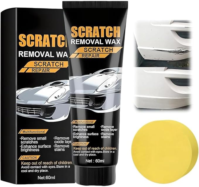 Car Scratch Removal Wax, 2026 Upgrade Scratch Remover for Vehicles, Car Scratch Repair Paste with Sponge, Car Polishing Wax Scratchs Remover Cars Paint Scratchs Repair Kit for Deep Scratches (1 Pack)