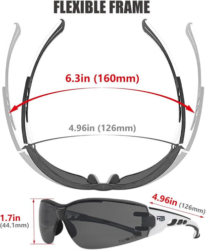 HTS HUNTERSKY Super Flexible Lightweight Anti Fog Wrap-Around U6 Clear Shooting Safety Glasses with ANSI Z87.1 Scratch Resist