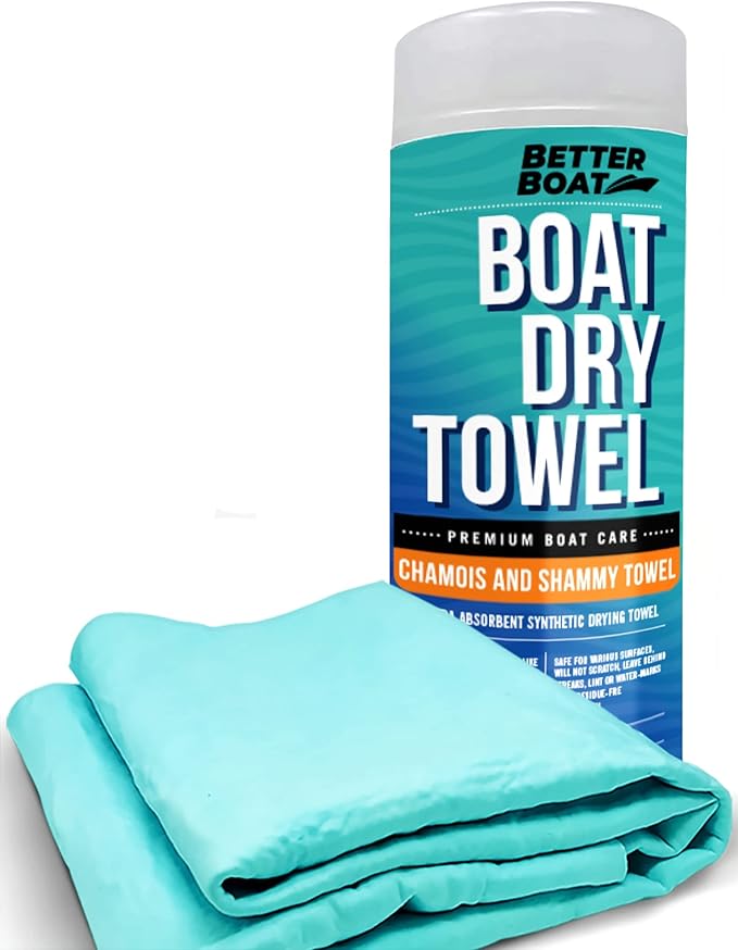Super Absorbent Towels, Synthetic Chamois Cloth for Car and Boat Drying, Smooth Cooling Towel, Marine Grade Cleaning Supplies, PVA Shammy Dry Towel 1 Pack