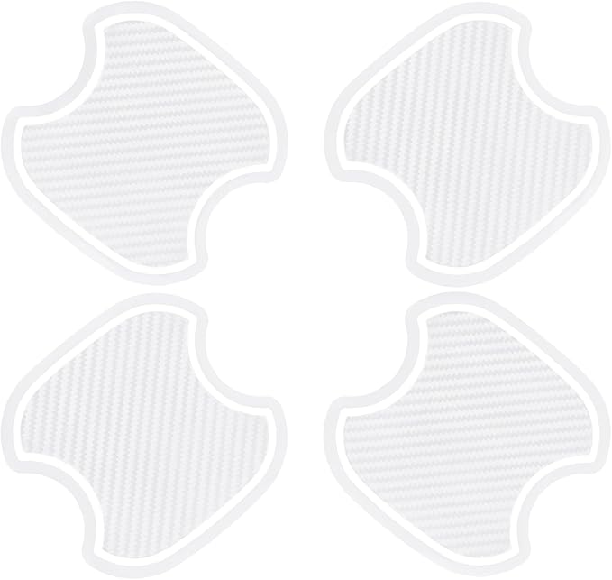 WORCAS 4Pcs Universal 3D Carbon Fiber Car Door Handle Paint Scratch Protector Sticker Auto Door Handle Cups Protective Pad(M)