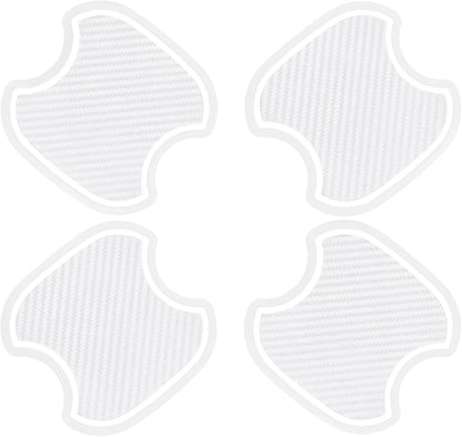 WORCAS 4Pcs Universal 3D Carbon Fiber Car Door Handle Paint Scratch Protector Sticker Auto Door Handle Cups Protective Pad(M)