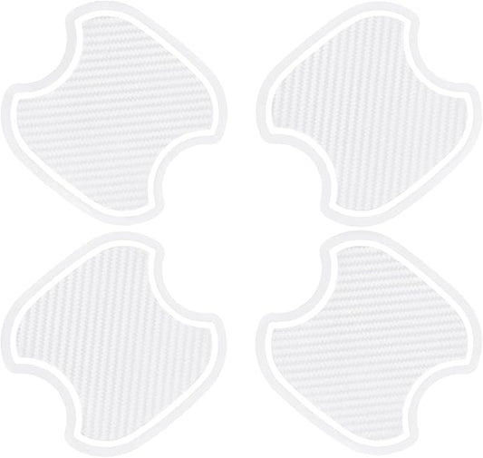 WORCAS 4Pcs Universal 3D Carbon Fiber Car Door Handle Paint Scratch Protector Sticker Auto Door Handle Cups Protective Pad(M)