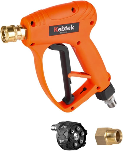 Short Pressure Washer Gun with Swivel 5200 PSI，Power Washer Gun Compatible with Foam Cannon - Car Wash Foam Gun-1/4 Quick Connector, with Nozzle Tips (MRP-003-Spray Gun-A)