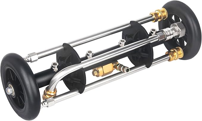 DUSICHIN Undercarriage Cleaner Water Broom Pressure Washer Attachment, 16 Inches Undercarriage Washer, Pressure Washer Underbody Car Cleaner 4 Extension Wands 4 nozzles Garden Hose Adapter DUS3202