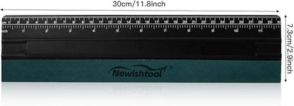NEWISHTOOL 11.8" Felt Squeegee for Vinyl, 29.8cm Big Size Ruler Squeegee for Wallpaper Smoothing, Sign Making, Car Vinyl Wraps, Window Tint Film Application, Graphic Decals Squeegee Tool - Pack of 3