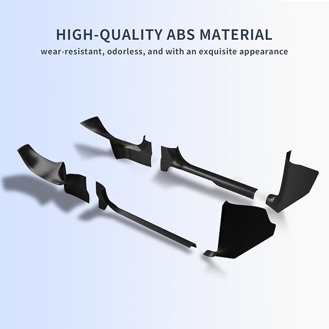 SHINELINERS Door Sill Protector for Tesla Model Y Juniper 2025 2026, 8 Pieces, Front and Rear, Carbon Fiber Pattern, ABS Material