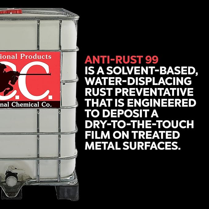 International Chemical Company Anti-Rust 99 High-Performance Evaporative Solvent Rust and Corrosion Preventative; MIL C 16173 D Grade 3; 275 Gallons