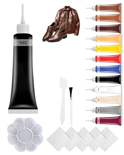 2026 New Advanced Leather Repair Gel, Vinyl Repair Kit for Car Seat, Professional Leather Repair Gel for Furniture, Multifunctional Couch and Jacket Repairs Kit (Black)