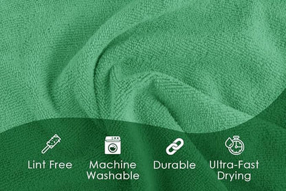 Avalon Towels Microfiber Cleaning Cloths (Value Pack of 36) - Size 16 x 16 Inches, Highly Absorbent Cleaning Rags, Lint Free, Reusable and Washable, Microfiber Towels for Cars (Green)