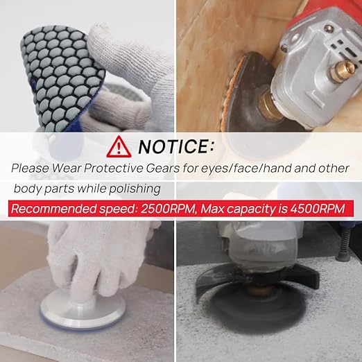 DT-DIATOOL Dry Diamond Polishing Pads 4 Inch for Granite Marble Quartz Stone Countertop Tiles 8 Pieces Grits 3000