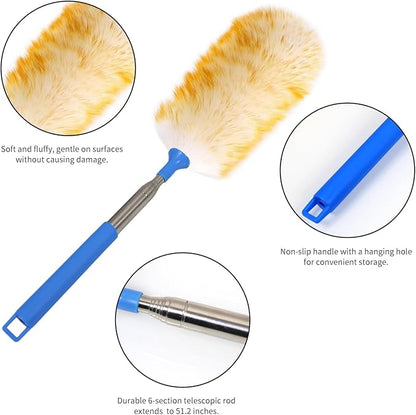 Soft Wool Duster, Anti-Static Duster, Suitable for Furniture and Appliance Cleaning, Indoor car dusting, Office Desktop dusting