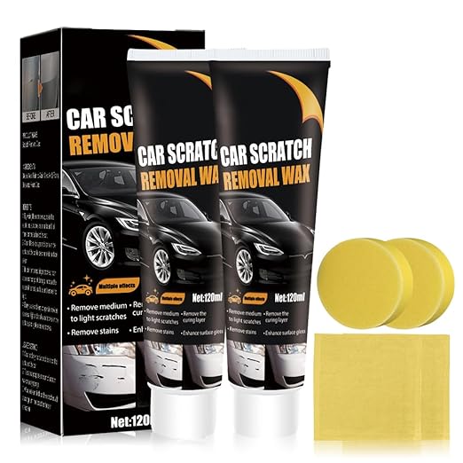2025 New Scratch Remover for Vehicles, Car Scratch Remover, Car Scratch Repair Paste for Deep Scratches, Cars Polishing Wax Scratchs Remover Car Paint Scratch Repair Kit with Wipe and Sponge (2)