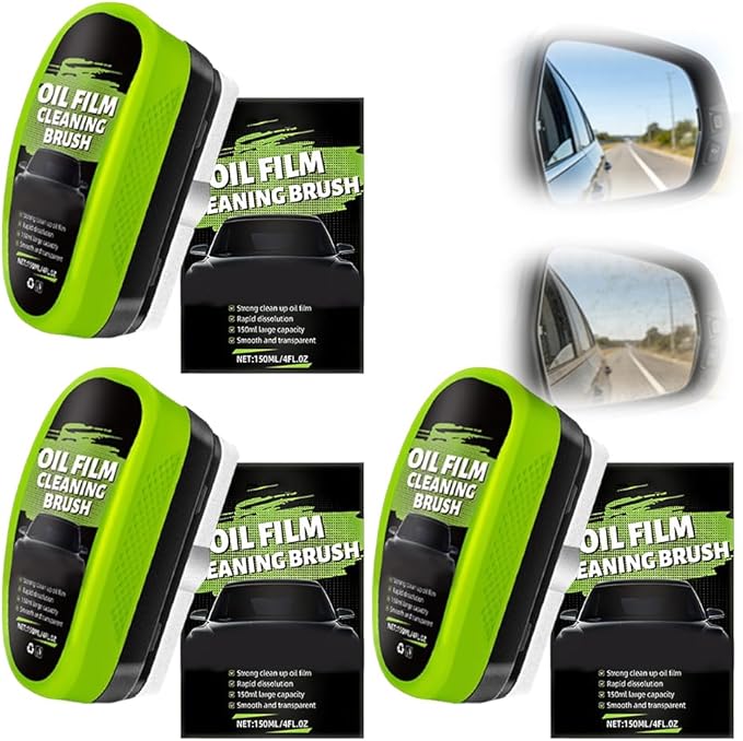 Automotive Oil Film Cleaning Brush, 2026 New Car Windshield Oil Film Remover for Car Windows, Glass Coating Cleaner Board, Anti-Rain Fog, Improves Clarity (3 Set)