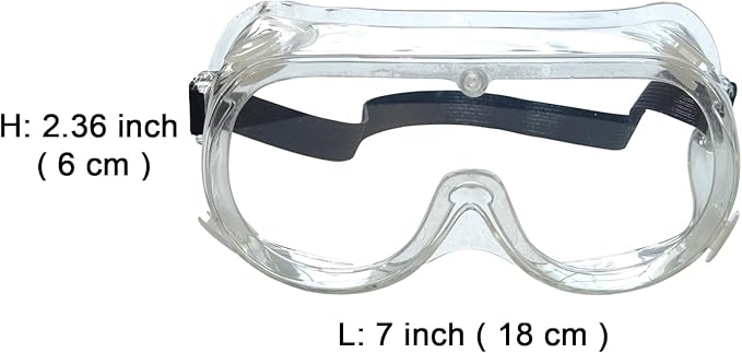 AmaStep Safety Goggles 6 Pack - Anti-Fog Protective Safety Glasses - Clear Lens Adjustable Soft Lightweight Protection Eyewear