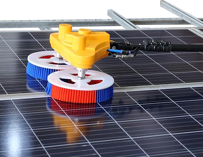 Solar Panel Cleaning Brush, 11FT Water Fed Pole,Roof Cleaning System,Automatic Solar Panel Brush,Window Cleaning Brush and Pole.with Lithium Battery and Power Converter