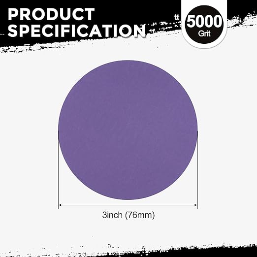 Kozelo 35 Pcs Sanding Discs 3 Inch 5000 Grit Hook and Loop Random Orbital Sandpapers Suitable for Drywall Sander Wood Metal Furniture, Purple