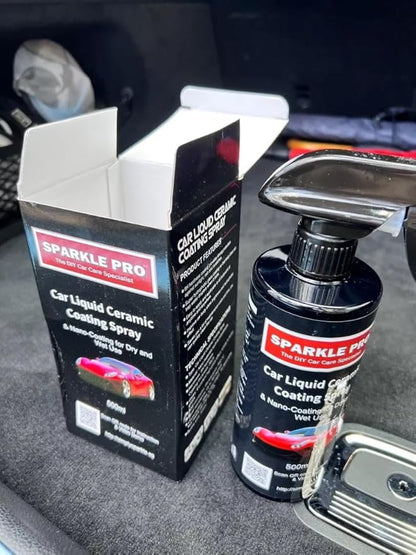 SiO2 Ceramic Coating Spray + High Gloss Car Wax (16 Fl Oz) Protection and Shine (500ml)