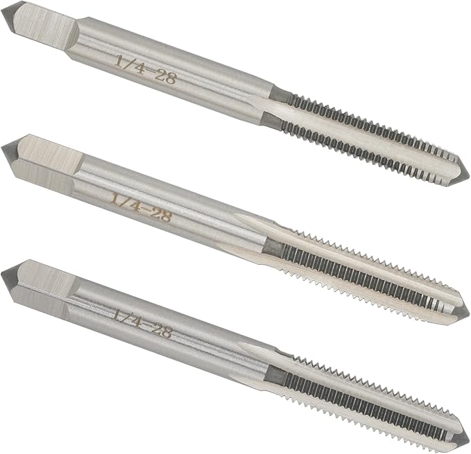 1/4"-28 UNF Hand Tap Right Hand, 1/4 x 28 Threading Hand Tap 3Pcs