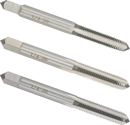 1/4"-28 UNF Hand Tap Right Hand, 1/4 x 28 Threading Hand Tap 3Pcs