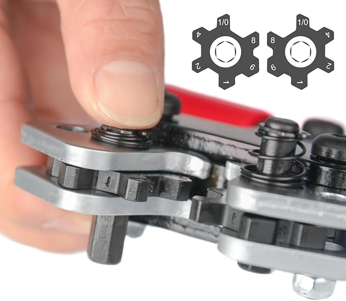 iCrimp Battery Terminal Crimper for Heavy Duty Copper Wire Lugs,Battery Cable Ends from AWG 8-1/0, Ground Lug Cimper Tool
