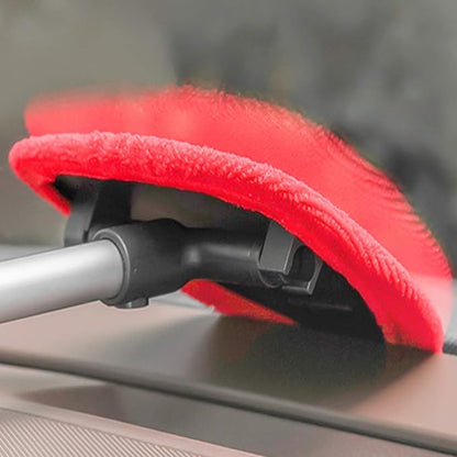 Windshield Cleaner Tool, Extendable Handle and Adjustable Triangular Shape Window Windshield Cleaner Kit, Car Windshields Washing Brush, with 2Pcs Washable and Reusable Pads