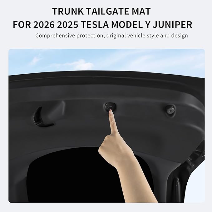 SHINELINERS Tailgate Protective Mat for Tesla Model Y Juniper 2025-2026, Trunk Cargo Liner, Rear Door Back Protection